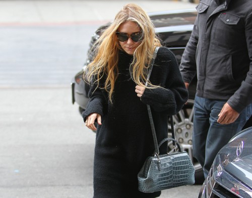 Mary-Kate Olsen carries a The Row Alligator Mini Doctor Bag in NYC (5)