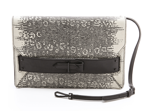 10 Crosby Derek Lam Lizard Print Folio Clutch