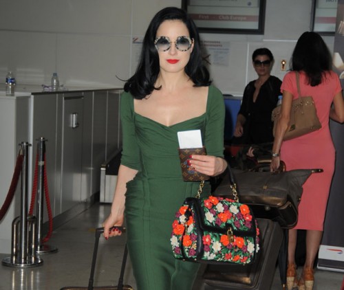 Dita Von Teese Dolce and Gabbana Miss Dolce Flowers Bag