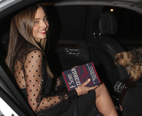 Miranda Kerr carries an Olympia Le-Tan F. Scott Fitzgerald "The Last Tycoon" Book Clutch in New York City (5)