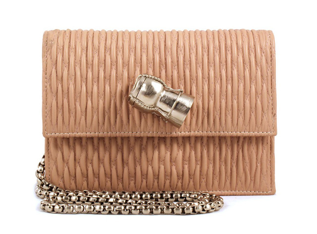 Sarah's Bag Chic Champagne Quilted Shoulder Bag