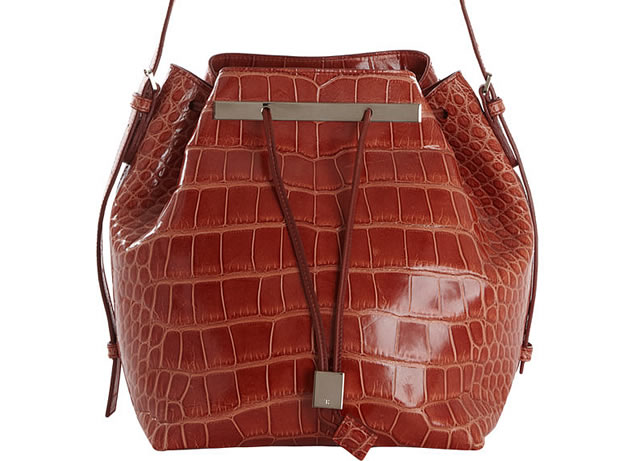 The Row Alligator Drawstring Bucket Bag