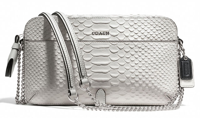 Coach Poppy Embossed Python Flight Bag