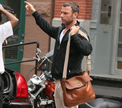 Liev Schreiber carries a Mulberry Brynmore Messenger Bag in NYC (5)