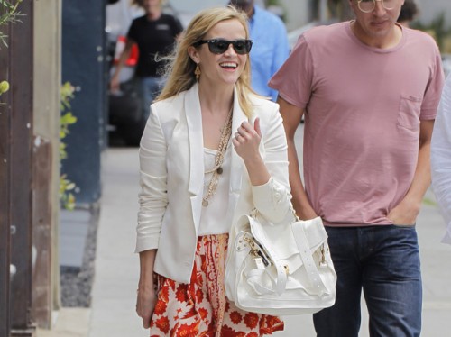 Reese Witherspoon carries a white Proenza Schouler PS1 Bag (5)