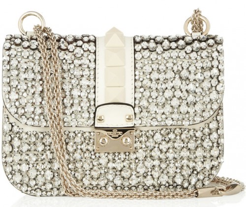 Valentino Glam Lock Crystal Shoulder Bag