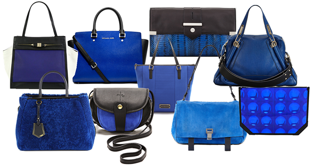 blue handbags