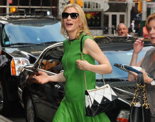 Cate Blanchett carries a Roger Vivier Prismick Bag in NYC (5)