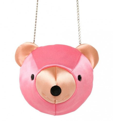 Charlotte Olympia Ted Silk Bear Clutch Pink