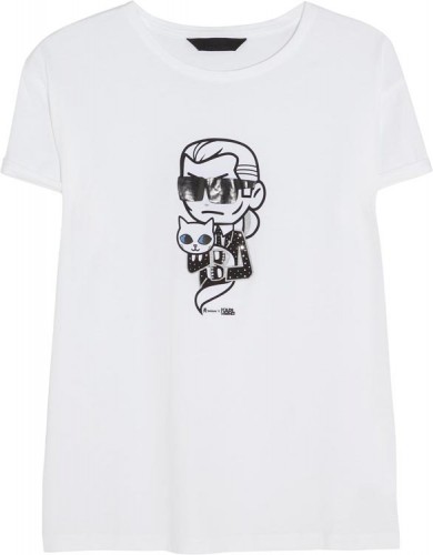 Karl Lagerfeld x Tokidoki Crystal Embellished Choupette T-Shirt