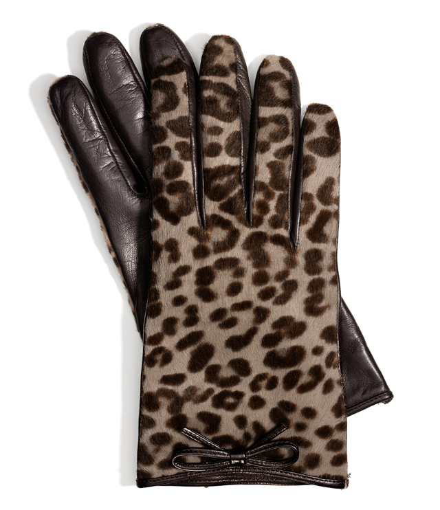 Coach Ocelot Haircalf Bow Glove