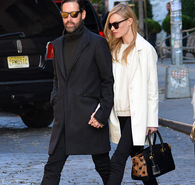 Kate Bosworth carries a heart-print Burberry bag in NYC (5)