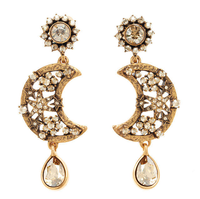 Oscar de La Renta Lunar Drop Earrings