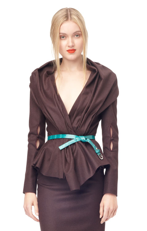 Oscar de la Renta Long-Sleeve V-Neck Jacket