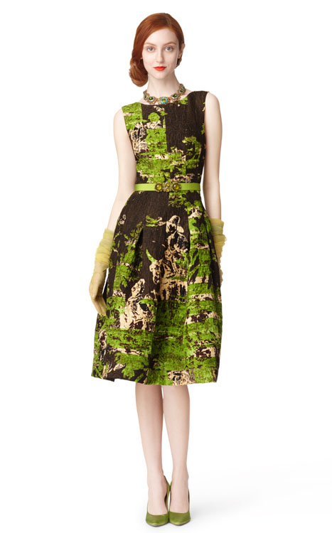 Oscar de la Renta Sleeveless Boat Neck Dress