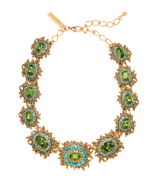 Oscar de la Renta Sunburst Multi Crystal Necklace