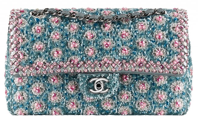 Chanel Beaded Flap Bag Blue