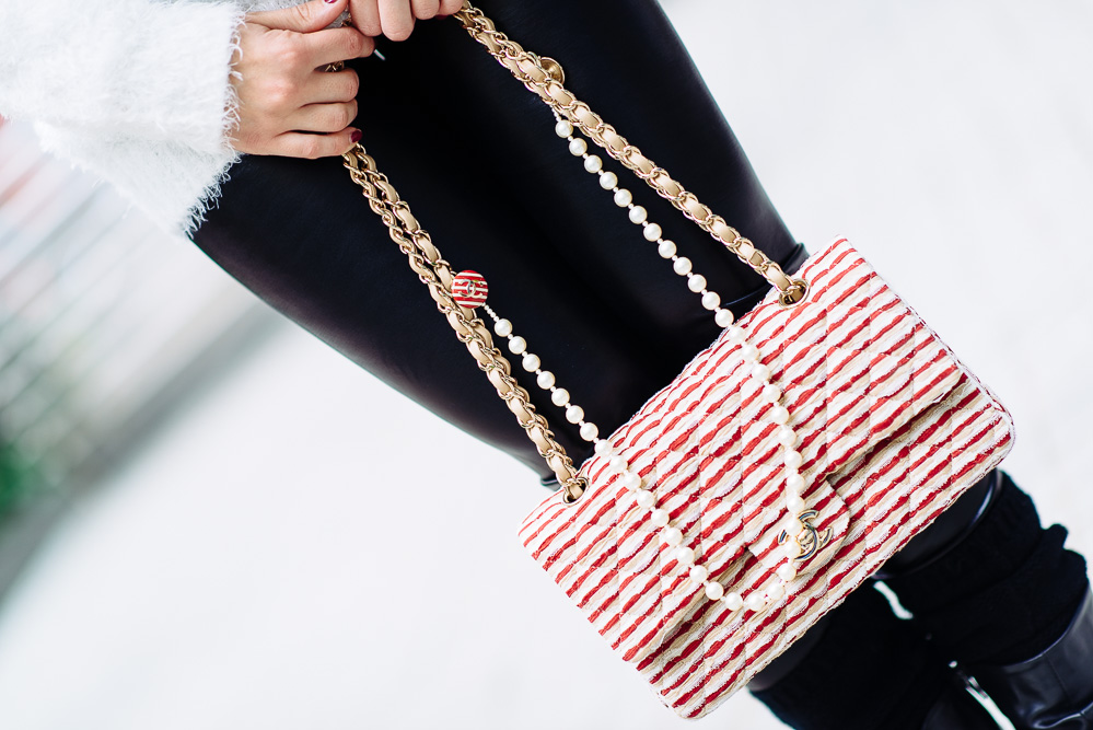 Chanel Flapbag in Fabric/Pearl/Metal