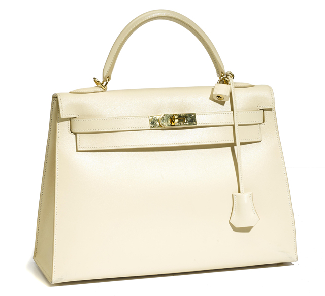 Hermes Ivory Leather Kelly Bag