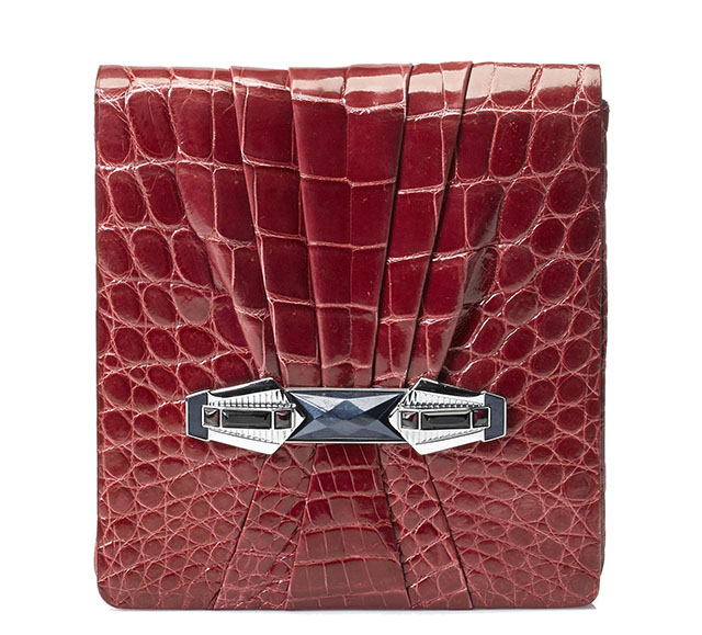 Judith Leiber Red Crocodile Clutch