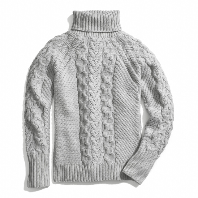 Coach Handknit Aran Polo Neck Sweater