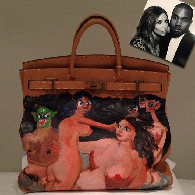 Kim Kardashian Hermes HAC Painted