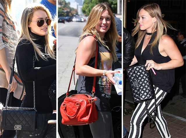 Hilary Duff Doubles Up with Bags from Louis Vuitton and Goyard - PurseBlog