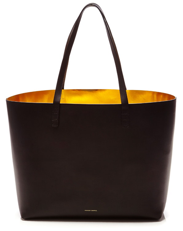 mansur gavriel gold clutch