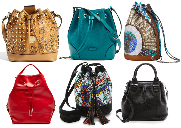 branded bucket bag