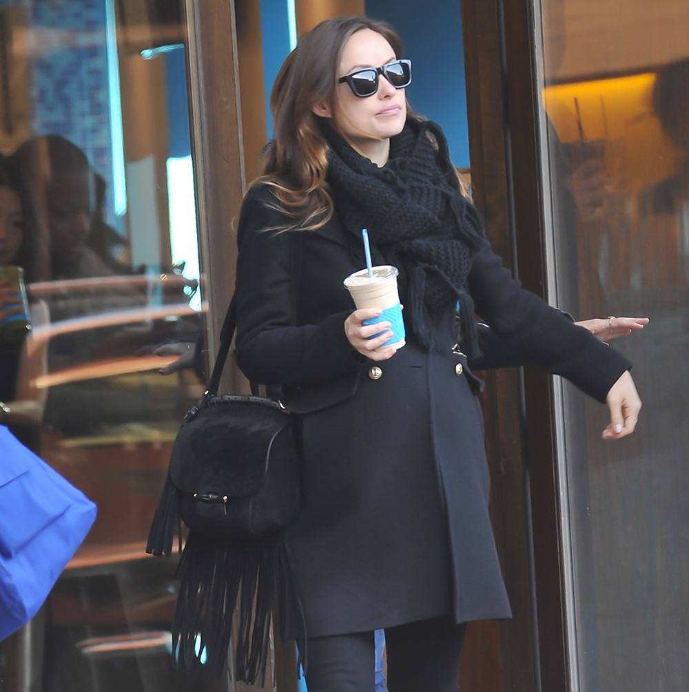 Olivia Wilde Goes All Black with a Gucci Fringe Bag - PurseBlog