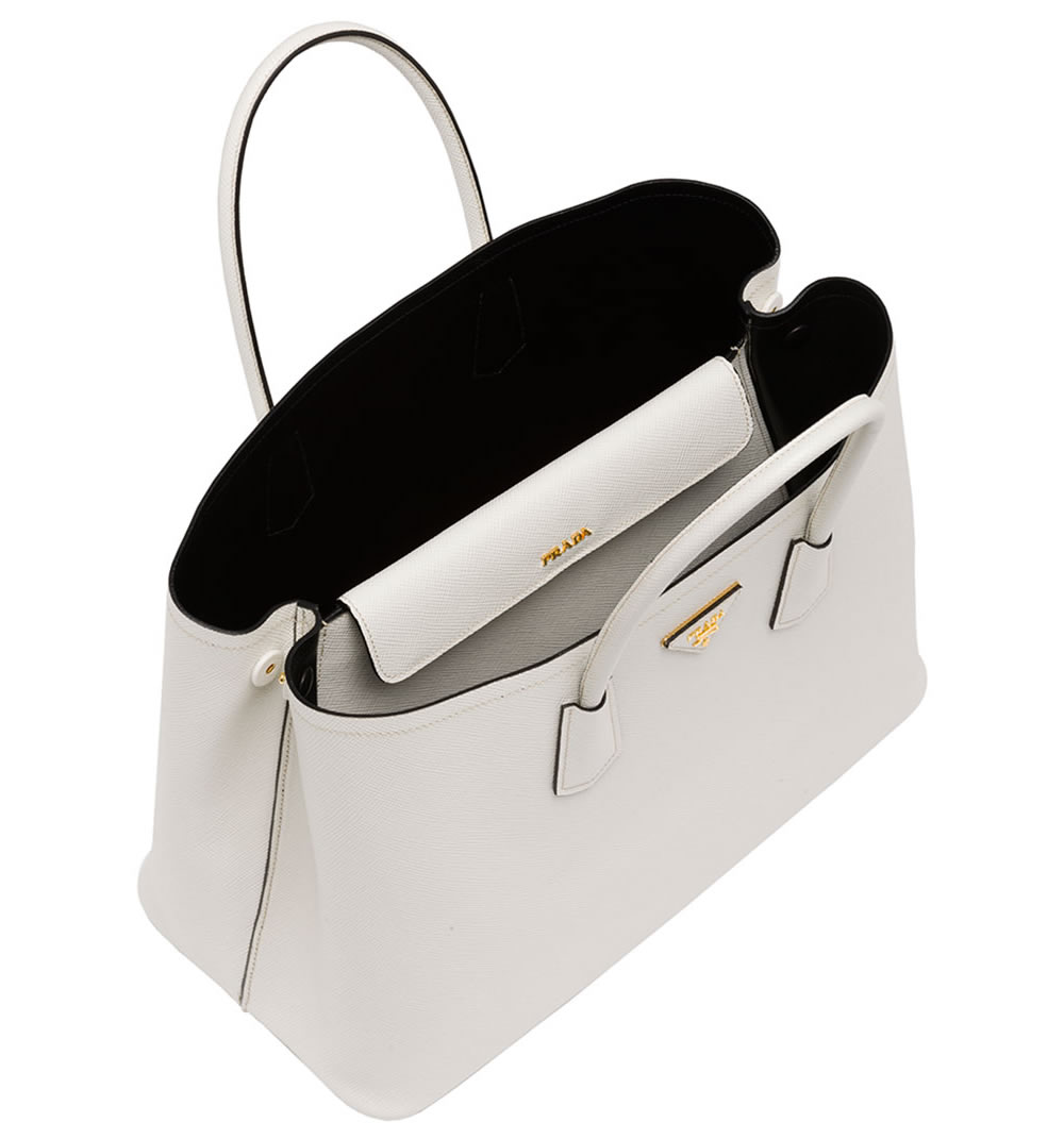 PRADA Saffiano Cuir Mini Double Bag Astrale 1293815