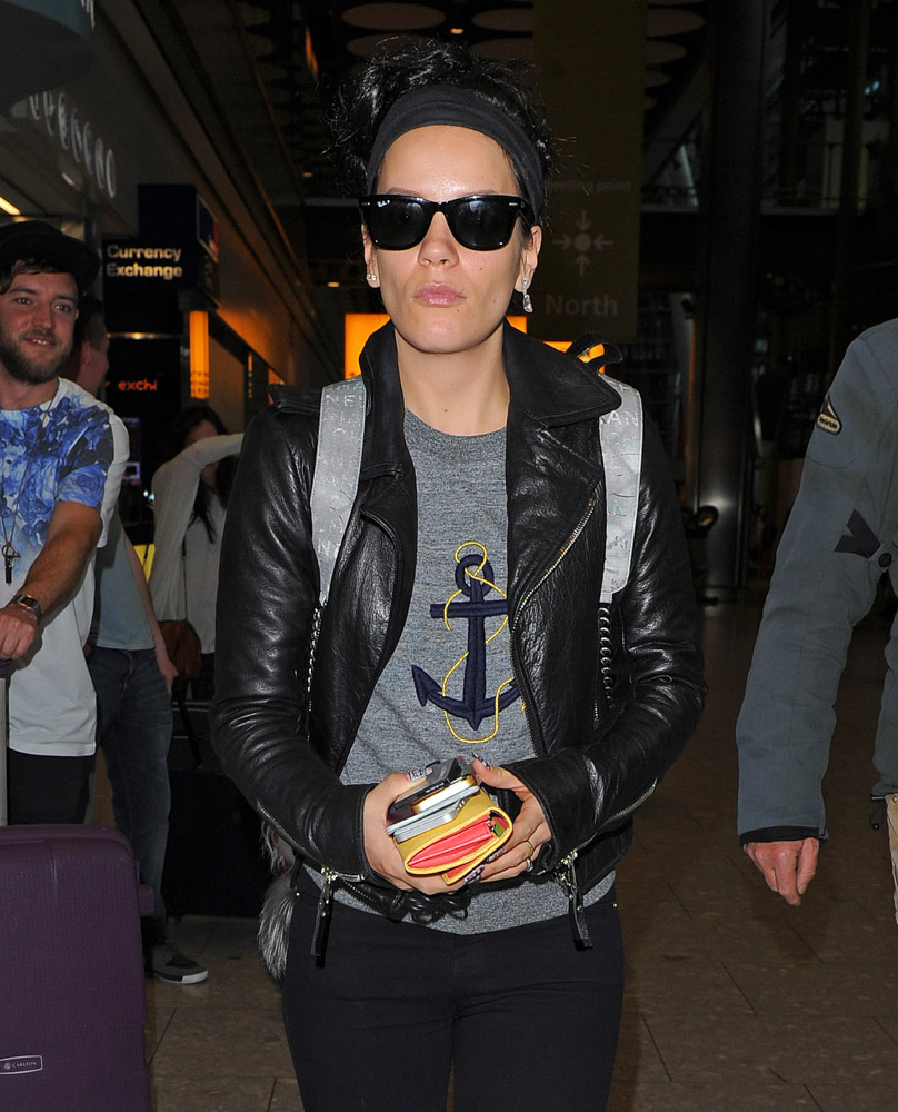 Lily Allen Returns to London with Chanel's Graffiti Backpack