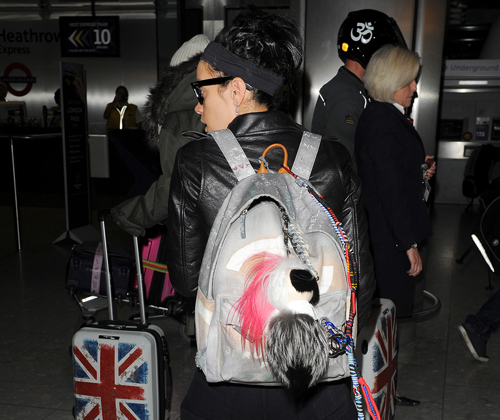 Lily Allen Returns to London with Chanel's Graffiti Backpack