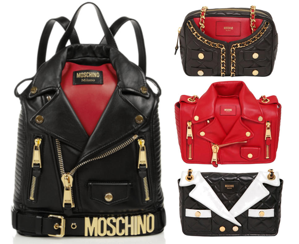 moschino leather jacket purse