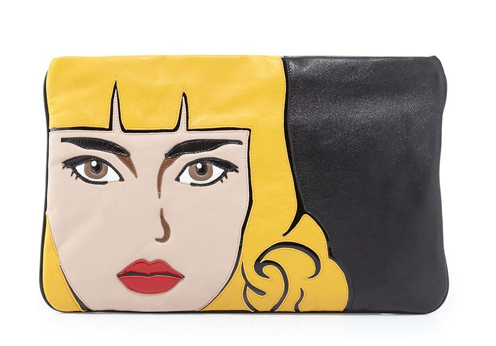 Prada Pre-Fall 2014 Includes More Faces, Color-Lined Bucket Bags 3 Prada Napa Zip Girl Clutch