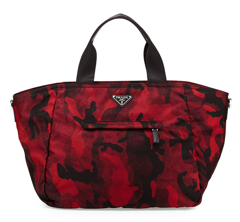 Prada Pre-Fall 2014 Includes More Faces, Color-Lined Bucket Bags 2 Prada Tessuto Camouflage Tote Bag