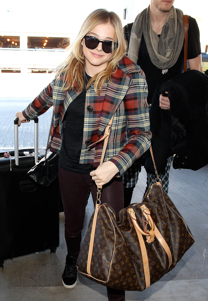 Street style, Chloe Grace Moretz arriving at Louis Vuitton Fall