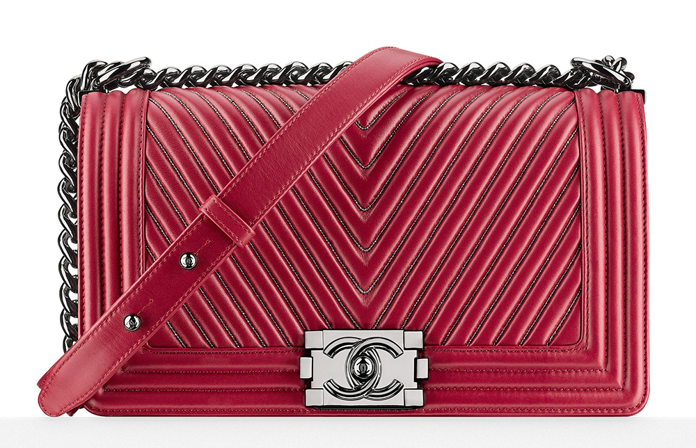 Chanel Chevron Boy Bag Burgundy 6100
