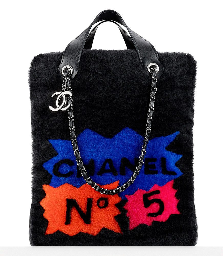 Chanel No. 5 Comic Flap Bag Shearling with Quilted Lambskin