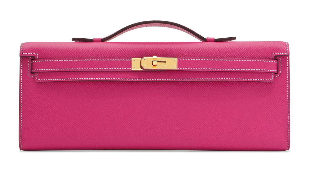 Hermes Kelly Cut Clutch Rose Tyrien