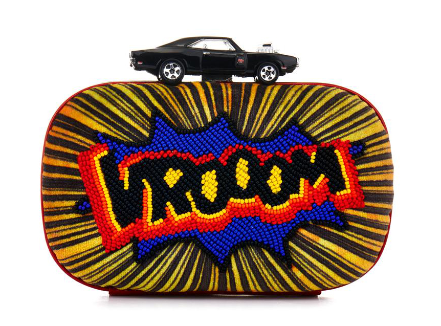 Sarah's Bag Box Vroom Embellished Clutch