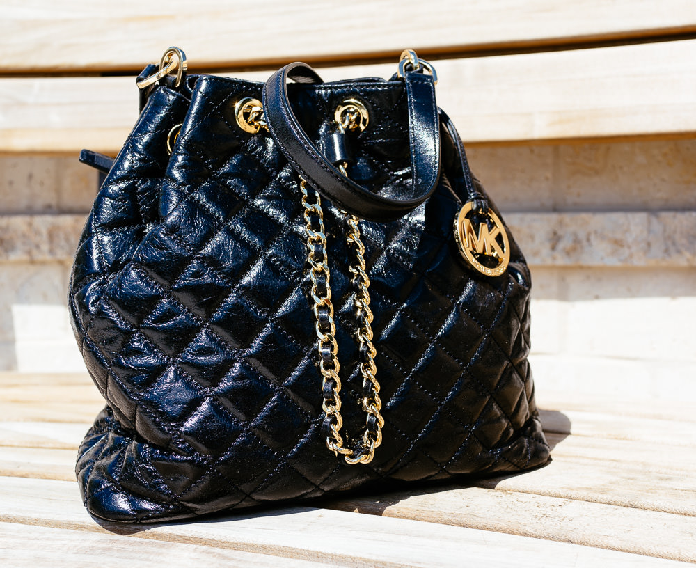 MICHAEL Michael Kors Leather Bucket Bag in Black