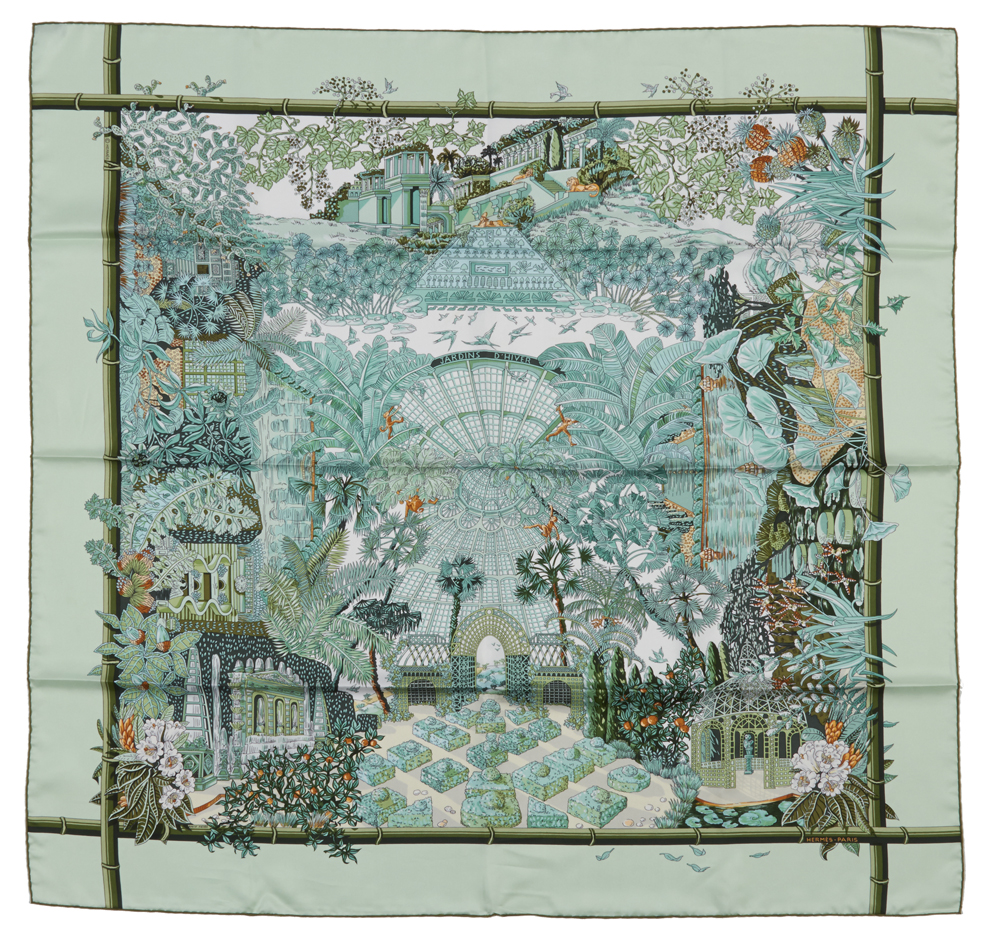 Hermes Jardin d'Hiver Silk Scarf