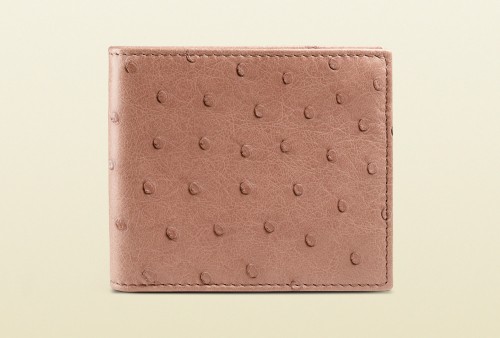 Gucci Ostrich Bi-Fold Wallet