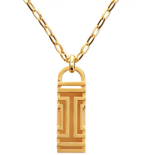 Tory Burch Golden-Plated Fitbit-Case Pendant Necklace