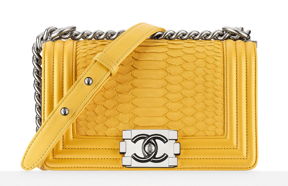 Chanel Yellow Python Boy Bag Small Q6B01A2FYH000