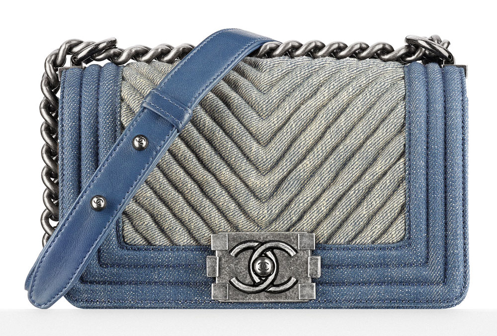Check Out Chanel S Pre Spring 2017 Bags In Now Purseblog Chanel Small Denim Boy Bag