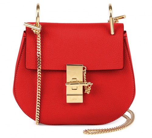 Chloe Drew Mini Chain Shoulder Bag in Red