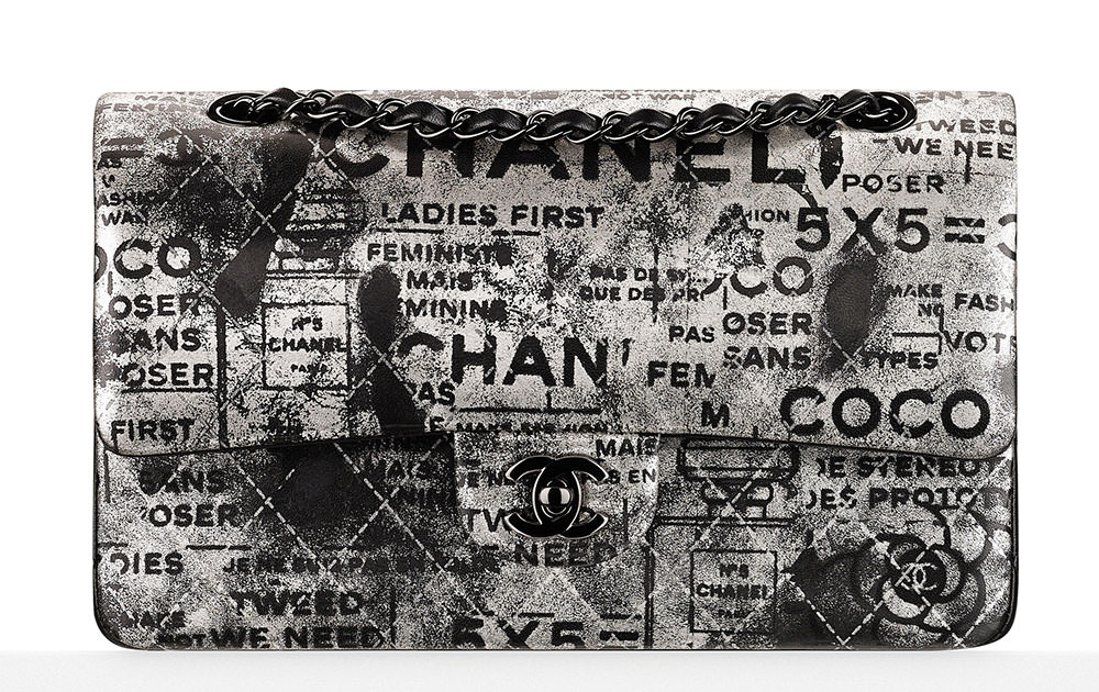 Chanel Limited Edition Graffiti Newspaper Print Double Flap Bag, Spring  2015