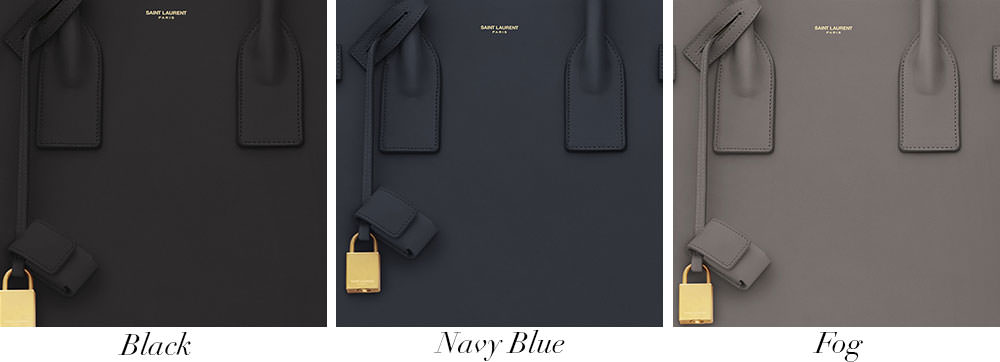 Yves Saint Laurent Sac de Jour Large Black and Blue Leather
